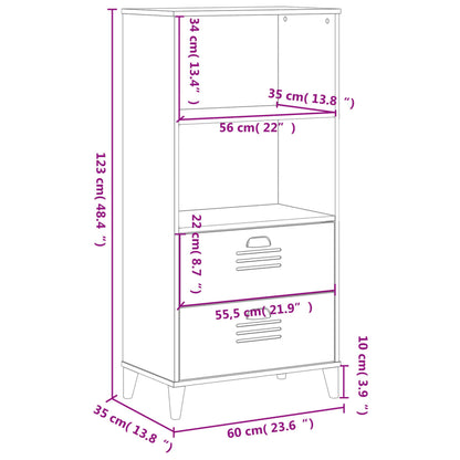 vidaXL Bücherschrank VIKEN Weiß 60x35x123 cm Holzwerkstoff