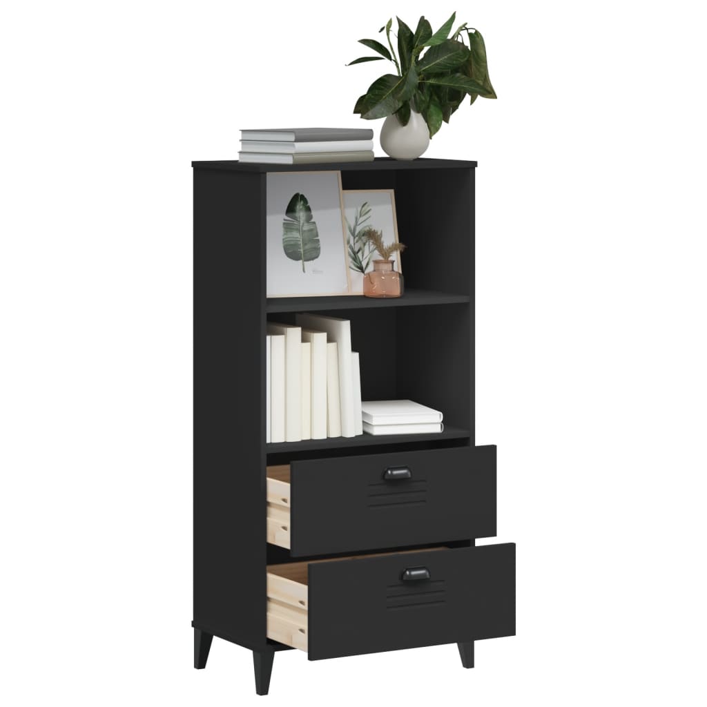 vidaXL Bibliothèque VIKEN Noir 60x35x123 cm Bois d'ingénierie