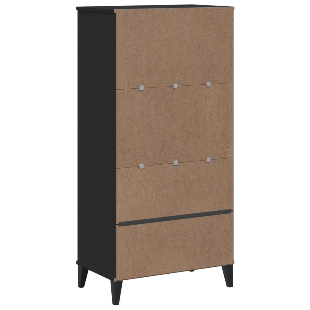 vidaXL Bibliothèque VIKEN Noir 60x35x123 cm Bois d'ingénierie