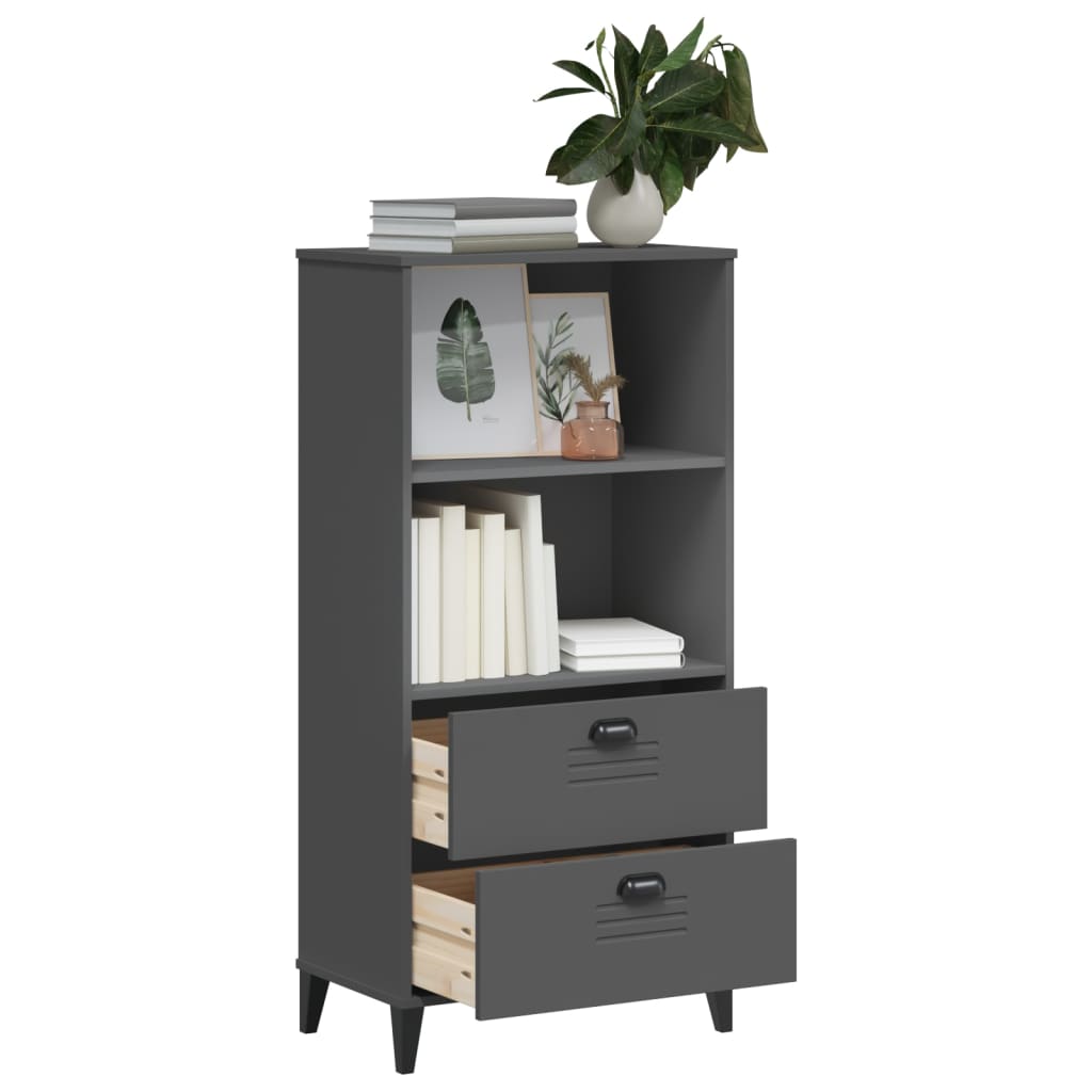 vidaXL Bücherschrank VIKEN Anthrazit 60x35x123 cm Holzwerkstoff
