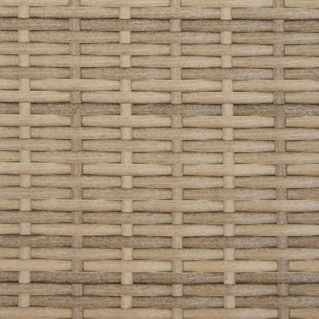 vidaXL Gartensofa 2-Sitzer Sonnenschirm und Hocker Beige Poly-Rattan