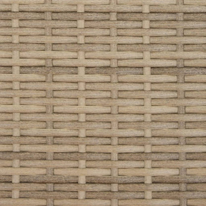 vidaXL Gartensofa 2-Sitzer Sonnenschirm und Hocker Beige Poly-Rattan