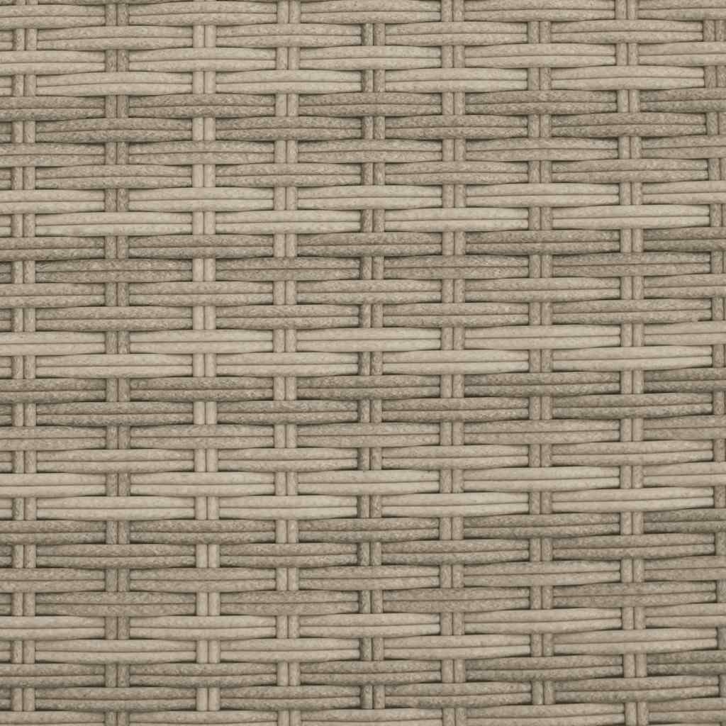 vidaXL Gartensofa 2-Sitzer Sonnenschirm und Hocker Hellgrau Polyrattan