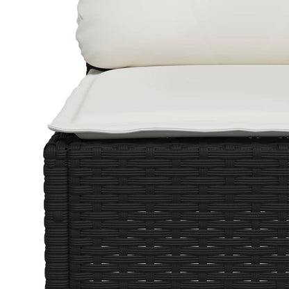 vidaXL Canapé d'angle de jardin avec coussins Noir Résine tressée