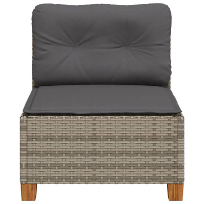 vidaXL Canapé de jardin sans accoudoirs avec coussin gris résine tressée