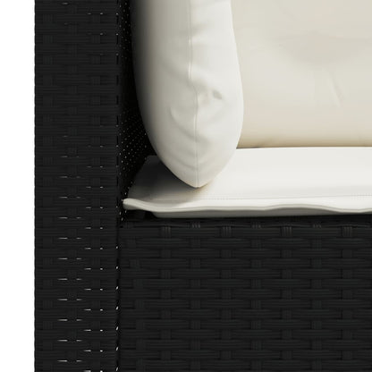 vidaXL Garten-Ecksofas mit Kissen 2 Stk. Schwarz Poly Rattan