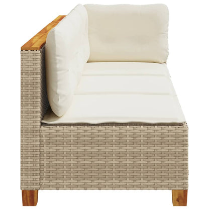 vidaXL Canapé de jardin 3 places beige en rotin synthétique avec coussins