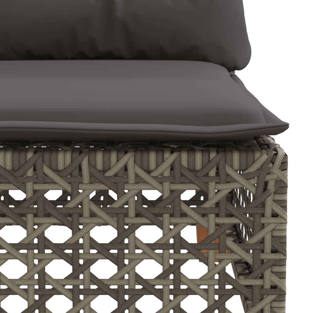 vidaXL Canapé d'angle de jardin avec coussins Gris Résine tressée