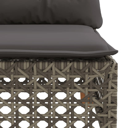 vidaXL Canapé d'angle de jardin avec coussins Gris Résine tressée