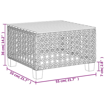vidaXL Gartentisch Beige 55x55x36 cm Poly Rattan Akazienholz