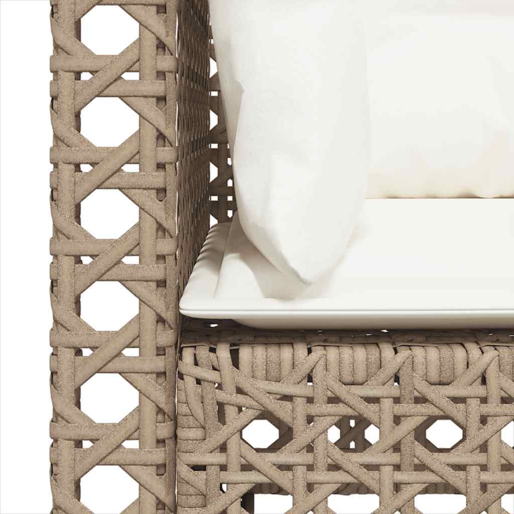 vidaXL Garten-Ecksofas mit Kissen 2 Stk. Beige Poly Rattan
