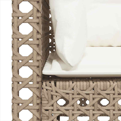 vidaXL Garten-Ecksofas mit Kissen 2 Stk. Beige Poly Rattan