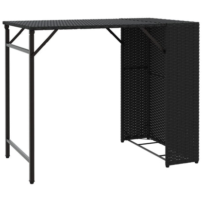 vidaXL 5-tlg. Garten-Essgruppe Faltbar Schwarz Poly Rattan