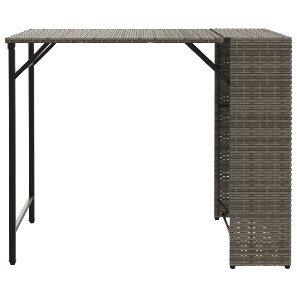 vidaXL 5-tlg. Garten-Essgruppe Klappbar Grau Poly Rattan