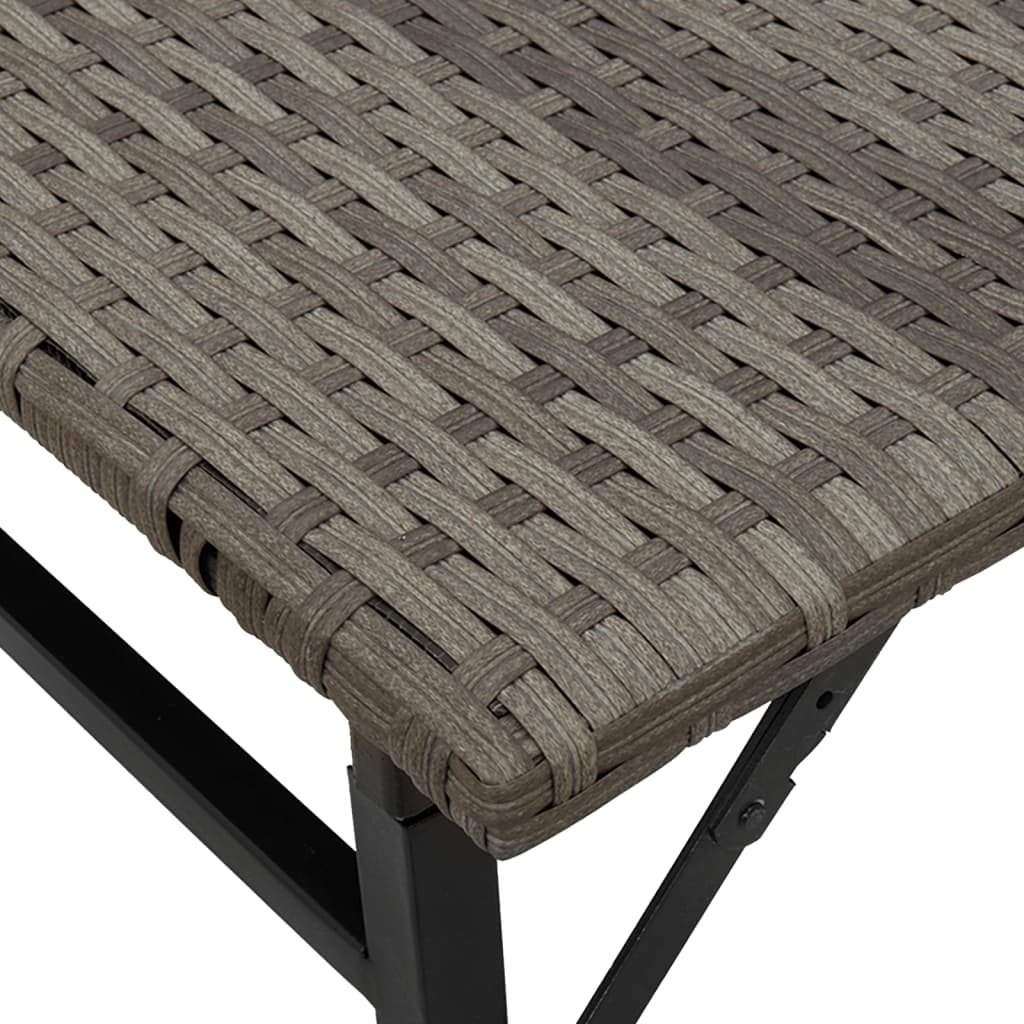 vidaXL 5-tlg. Garten-Essgruppe Klappbar Grau Poly Rattan