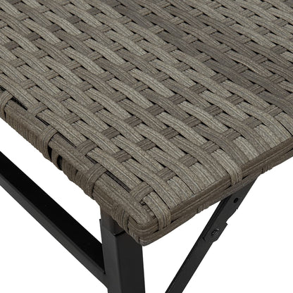 vidaXL 5-tlg. Garten-Essgruppe Klappbar Grau Poly Rattan