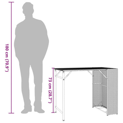 vidaXL 5-tlg. Garten-Essgruppe Klappbar Grau Poly Rattan