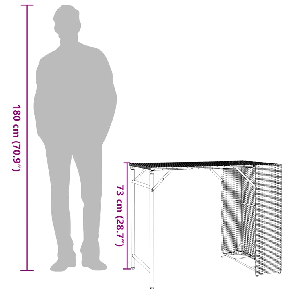 vidaXL 5-tlg. Garten-Essgruppe Klappbar Hellgrau Poly Rattan