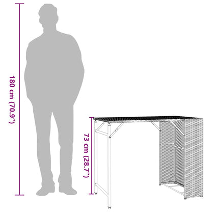 vidaXL 5-tlg. Garten-Essgruppe Klappbar Hellgrau Poly Rattan