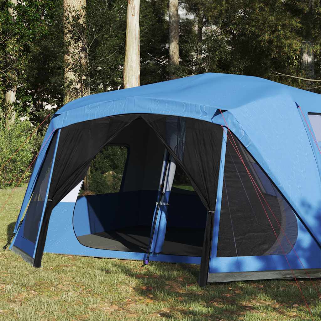 vidaXL Familienzelt 10 Personen Blau Quick Release Wasserdicht