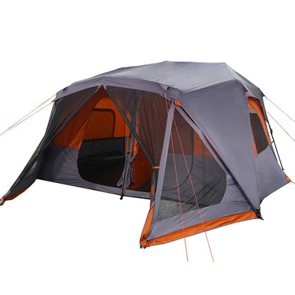 vidaXL Familienzelt 10 Personen Grau Orange Quick Release Wasserdicht