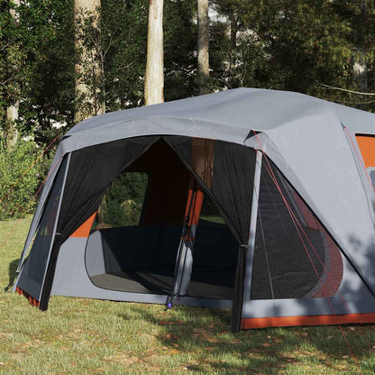 vidaXL Familienzelt 10 Personen Grau Orange Quick Release Wasserdicht