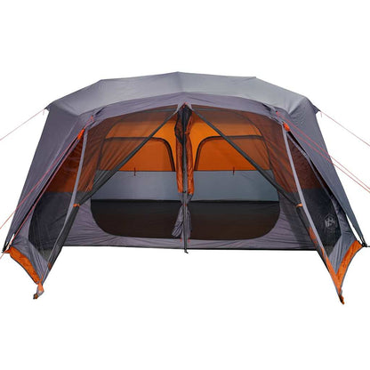 vidaXL Familienzelt 10 Personen Grau Orange Quick Release Wasserdicht