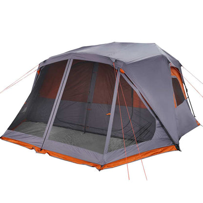 vidaXL Familienzelt 10 Personen Grau Orange Quick Release Wasserdicht