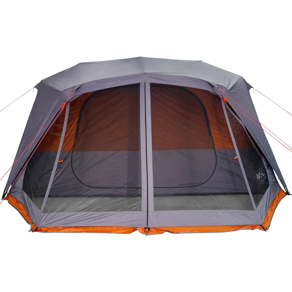 vidaXL Familienzelt 10 Personen Grau Orange Quick Release Wasserdicht