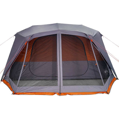 vidaXL Familienzelt 10 Personen Grau Orange Quick Release Wasserdicht