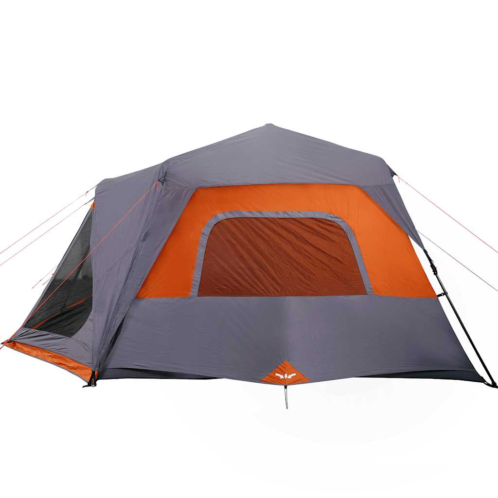 vidaXL Familienzelt 10 Personen Grau Orange Quick Release Wasserdicht