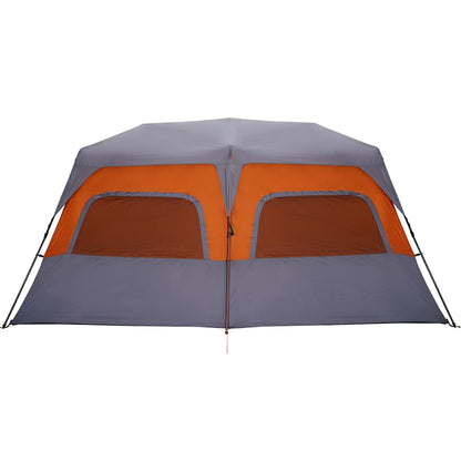 vidaXL Familienzelt 10 Personen Grau Orange Quick Release Wasserdicht