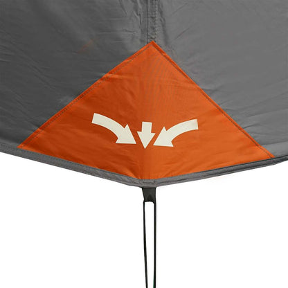 vidaXL Familienzelt 10 Personen Grau Orange Quick Release Wasserdicht