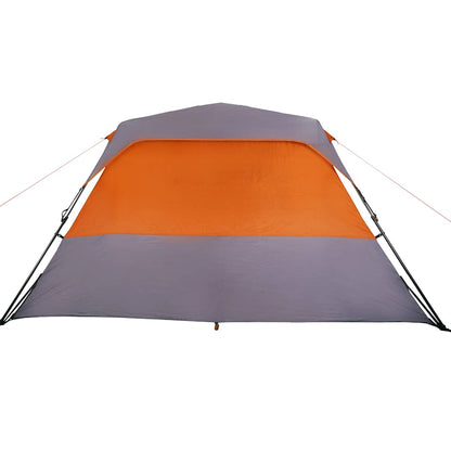 vidaXL Familienzelt 6 Personen Grau Orange Quick Release Wasserdicht