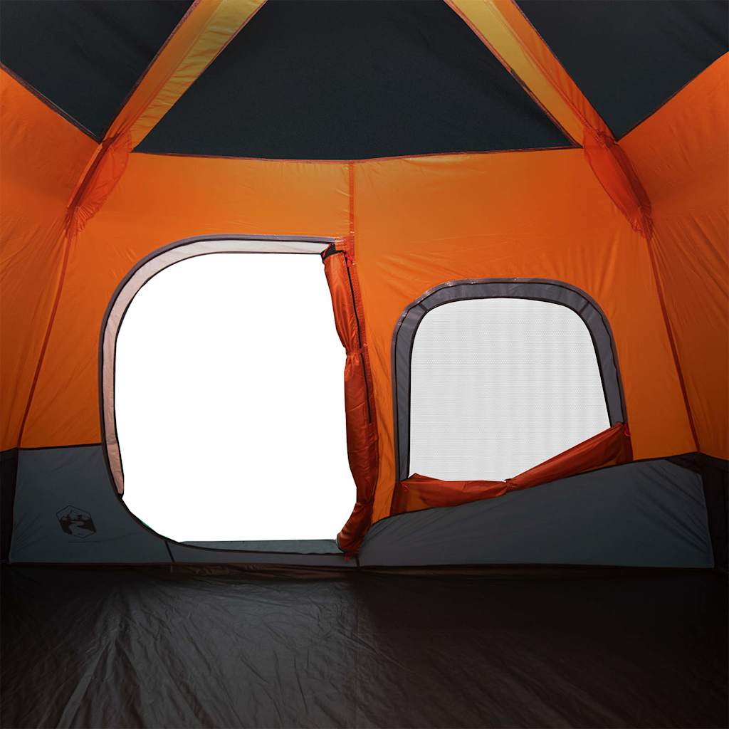 vidaXL Familienzelt 6 Personen Grau Orange Quick Release Wasserdicht