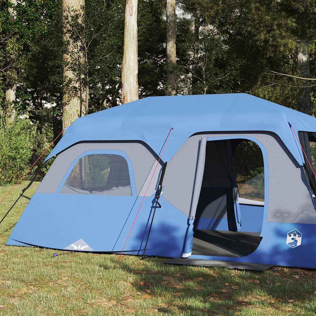 vidaXL Familienzelt 9 Personen Blau Quick Release Wasserdicht