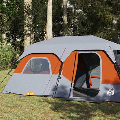 vidaXL Familienzelt 9 Personen Grau Orange Quick Release Wasserdicht