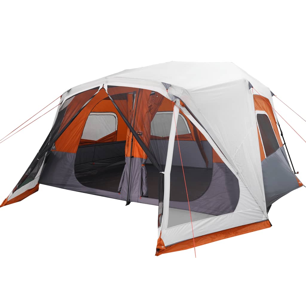 vidaXL Familienzelt mit LED 10 Personen Hellgrau Orange Quick Release