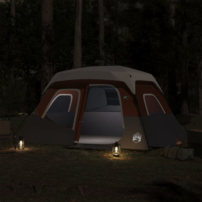 vidaXL Familienzelt mit LED 6 Personen Hellgrau Orange Quick Release