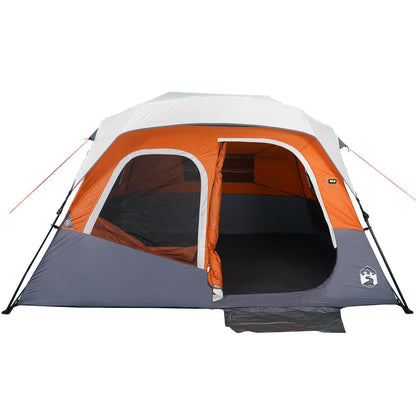 vidaXL Familienzelt mit LED 6 Personen Hellgrau Orange Quick Release