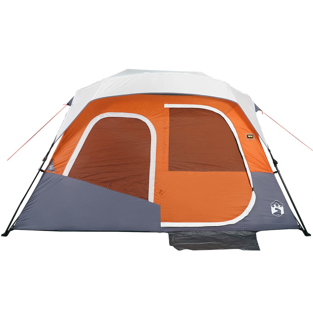 vidaXL Familienzelt mit LED 6 Personen Hellgrau Orange Quick Release