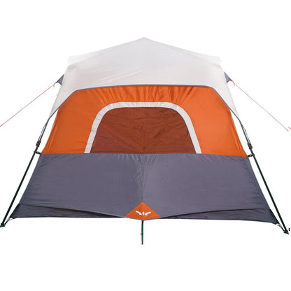 vidaXL Familienzelt mit LED 6 Personen Hellgrau Orange Quick Release
