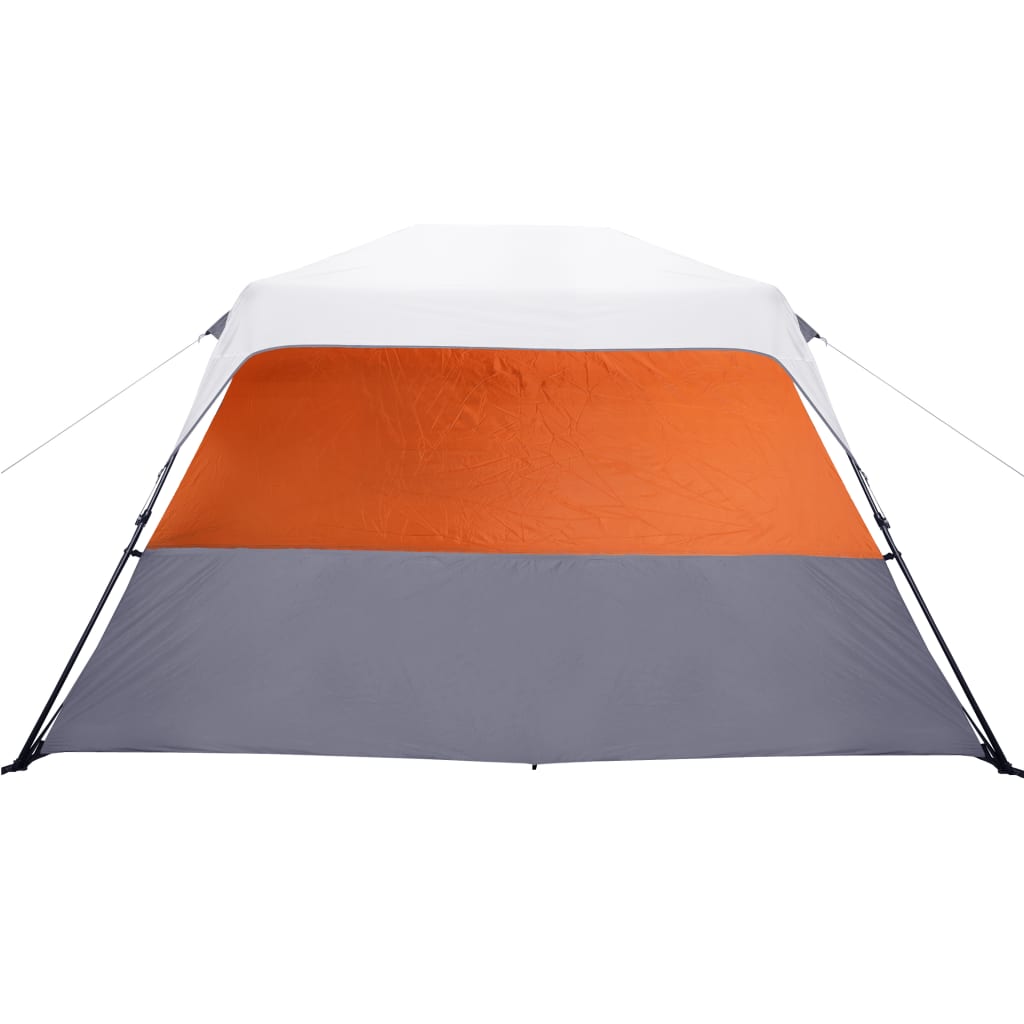 vidaXL Familienzelt mit LED 6 Personen Hellgrau Orange Quick Release