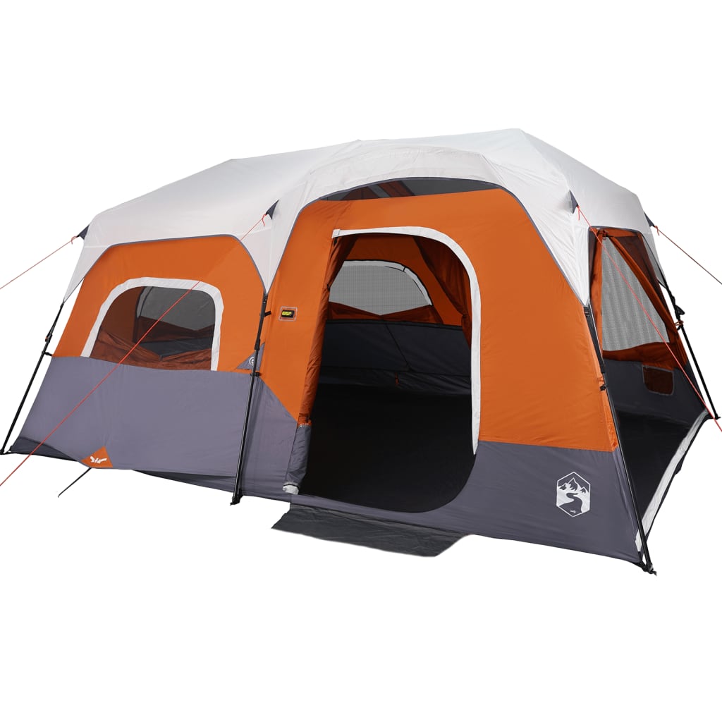 vidaXL Familienzelt mit LED 9 Personen Hellgrau Orange Quick Release