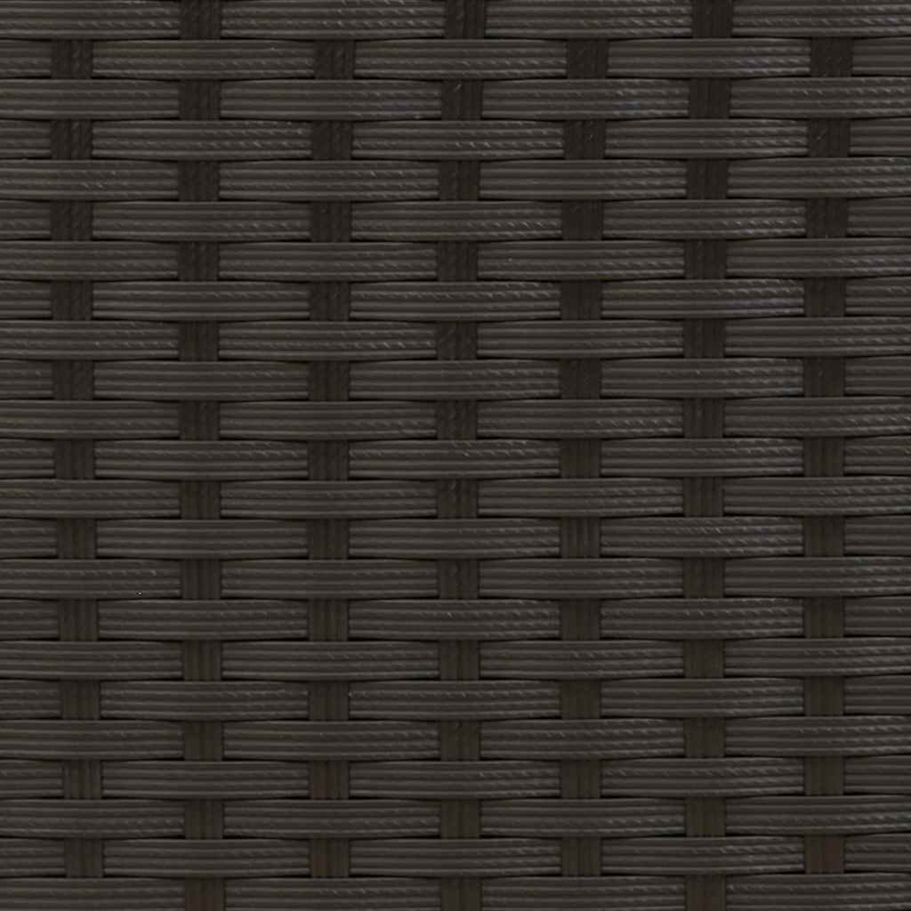 vidaXL Gartensofa 2-Sitzer mit Dach und Hockern Schwarz Poly Rattan