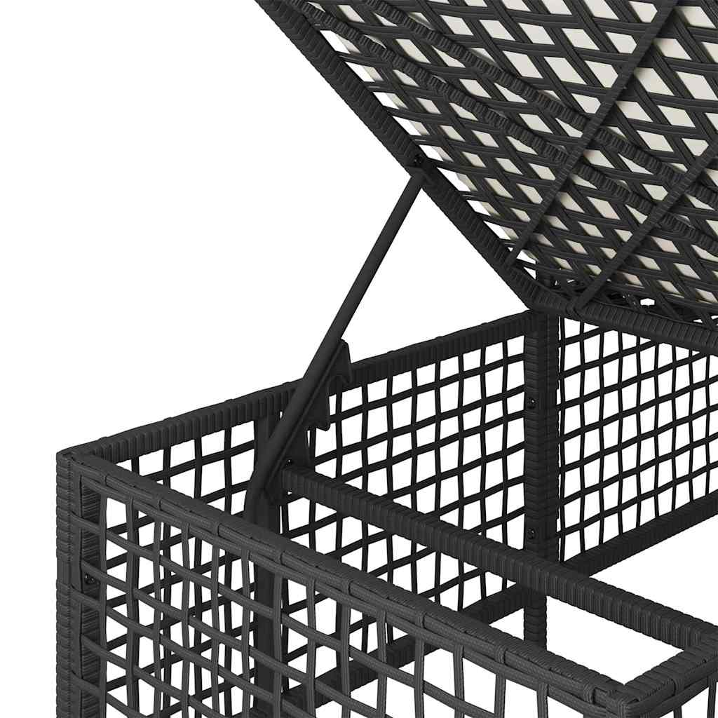 vidaXL 3-tlg. Garten-Ecksofa-Set mit Kissen Schwarz Poly Rattan