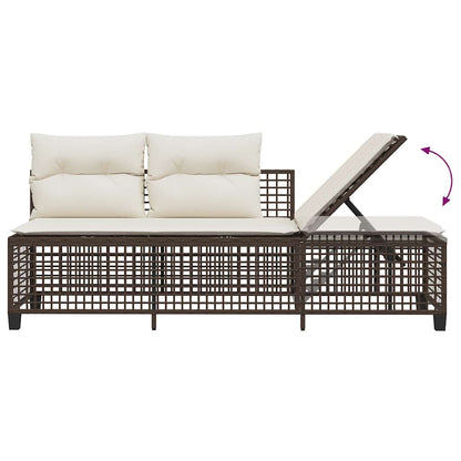 vidaXL 3-tlg. Garten-Ecksofa-Set mit Kissen Braun Poly Rattan