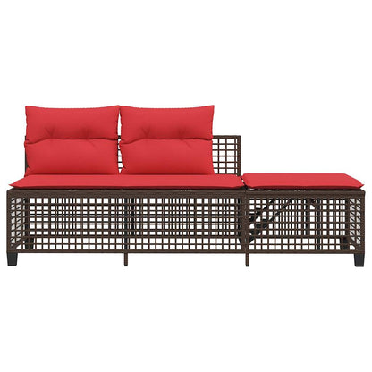 3-teiliges Ecksofa-Set für den Garten mit Kissen, braun, Polyrattan