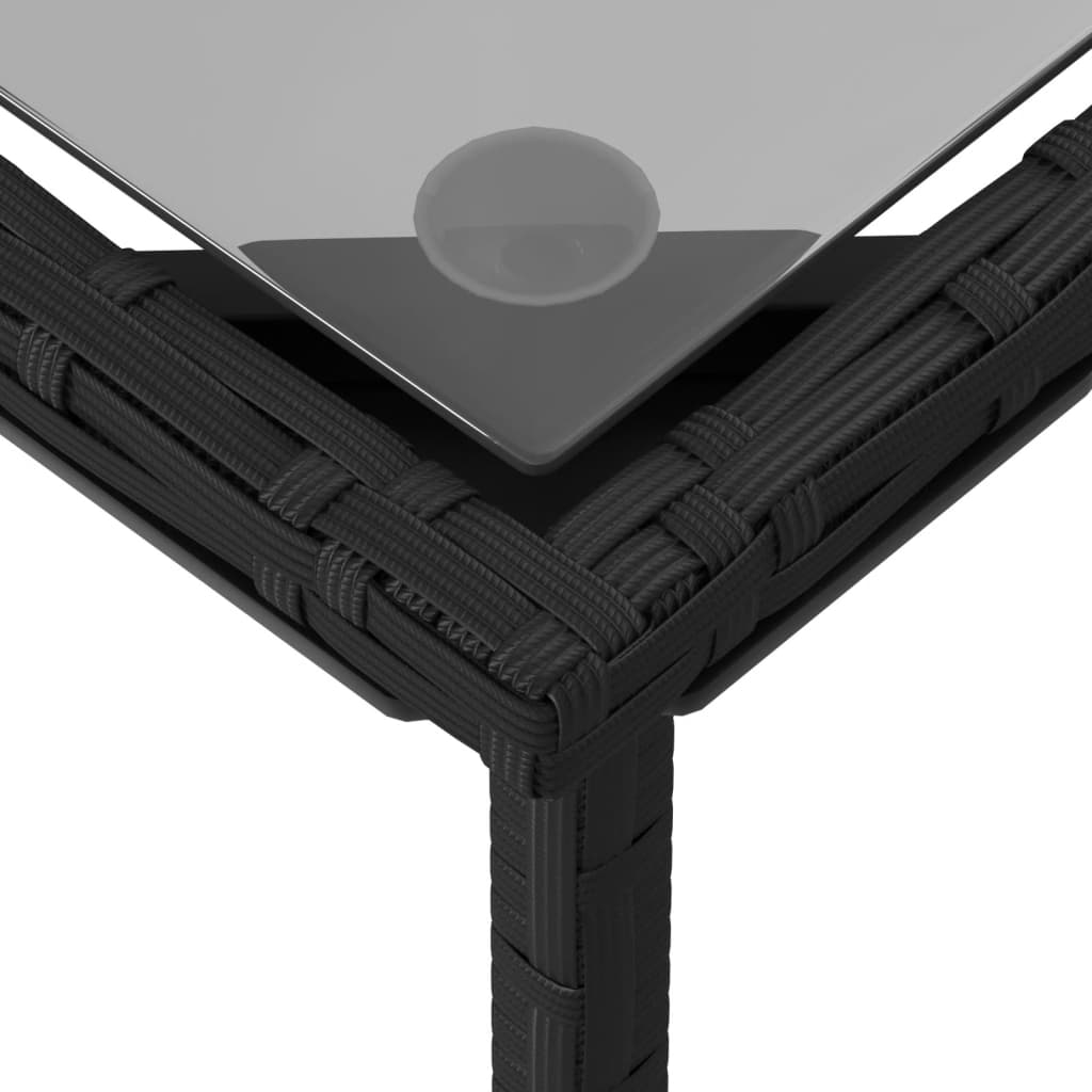 vidaXL Salon de jardin 3 pièces avec coussins Noir Résine tressée