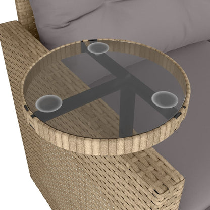 vidaXL Salon de jardin 3 pcs avec coussins Beige Résine tressée
